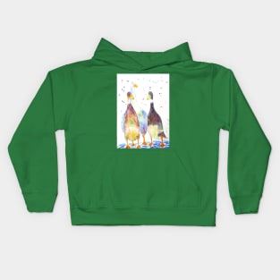 Three Proud Indian Runner Ducks Kids Hoodie